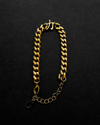 Strength Kanji Bracelet - Gold