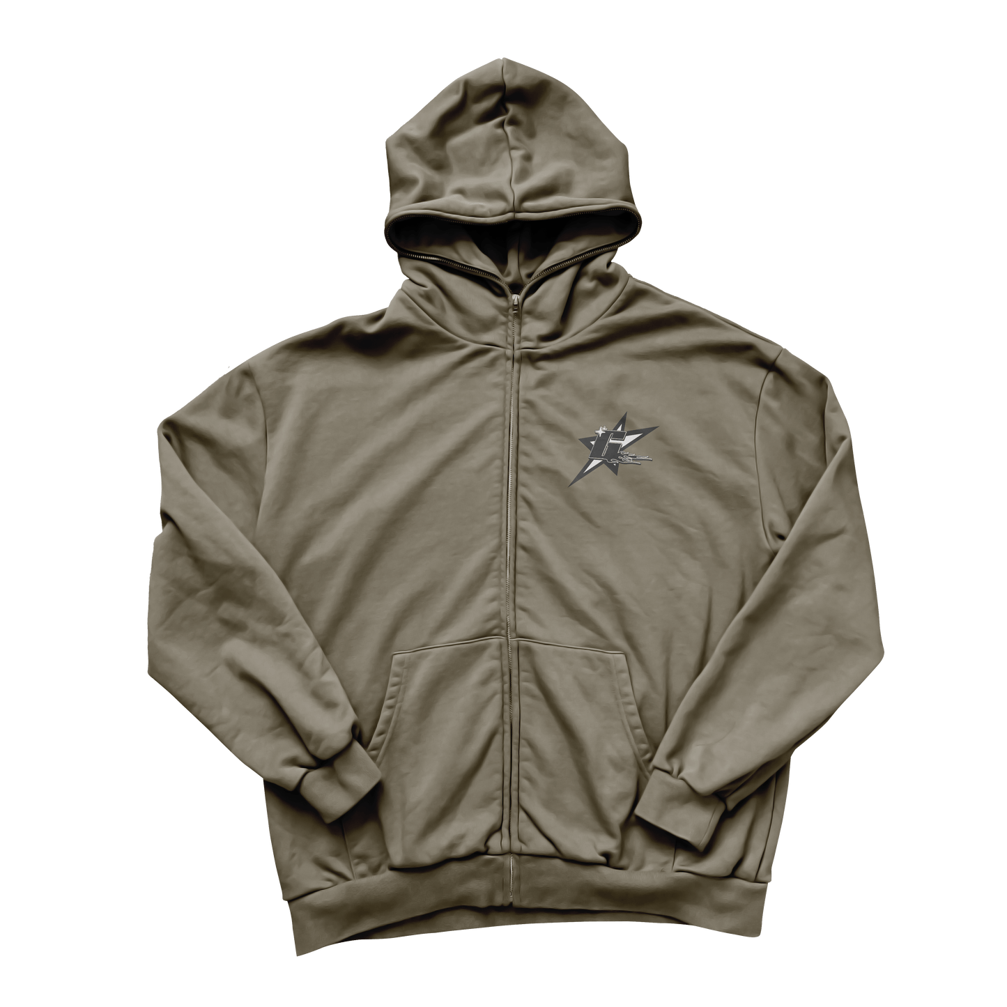 Oversized Haku's Revenge Zip Up - Stone