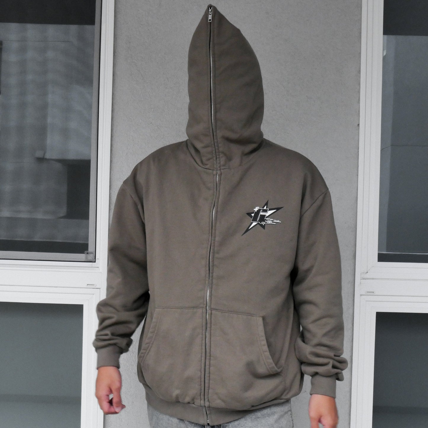 Oversized Haku's Revenge Zip Up - Stone