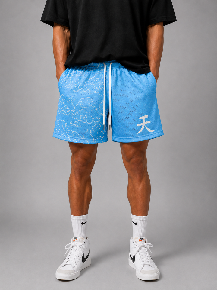 Heaven Kanji Shorts - Blue