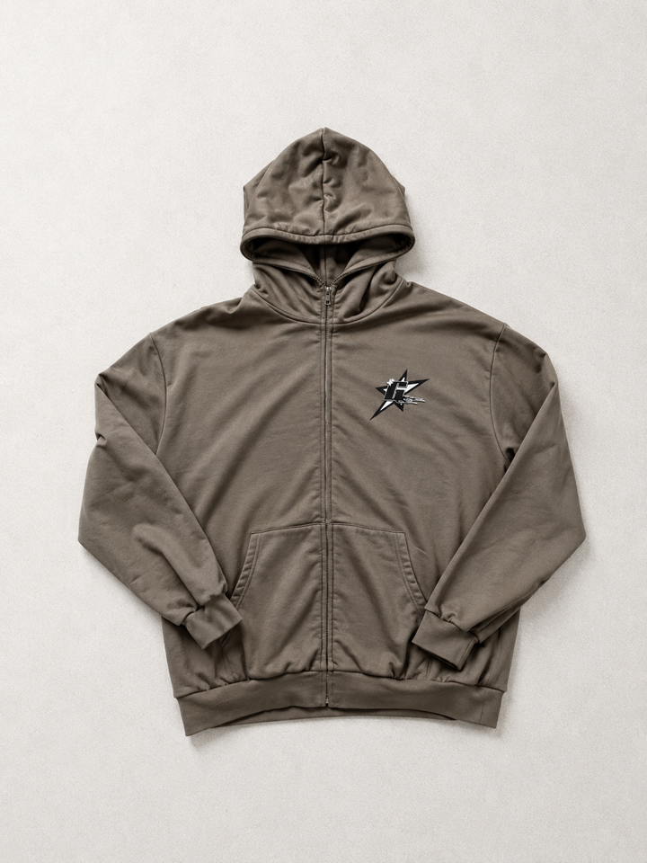 Y2K Zip Up - Stone