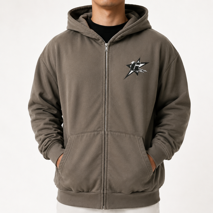 Y2K Zip Up - Stone