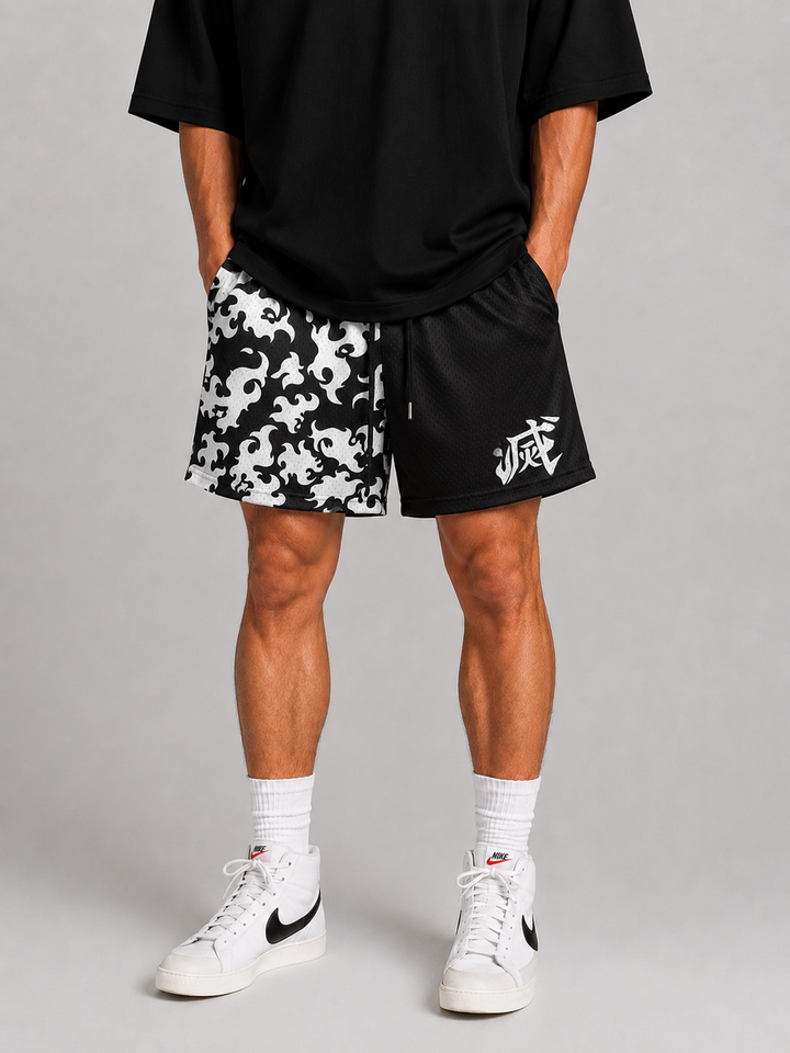 Destroy Kanji Shorts - Black