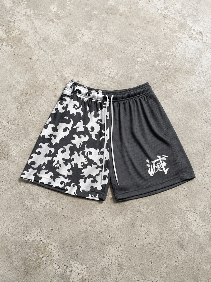 Destroy Kanji Shorts - Grey