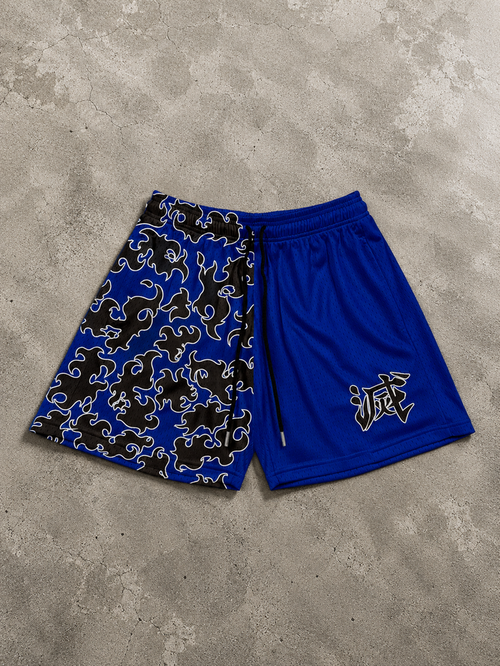 Destroy Kanji Shorts - Dark Blue