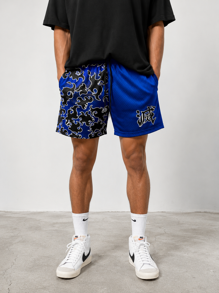 Destroy Kanji Shorts - Dark Blue