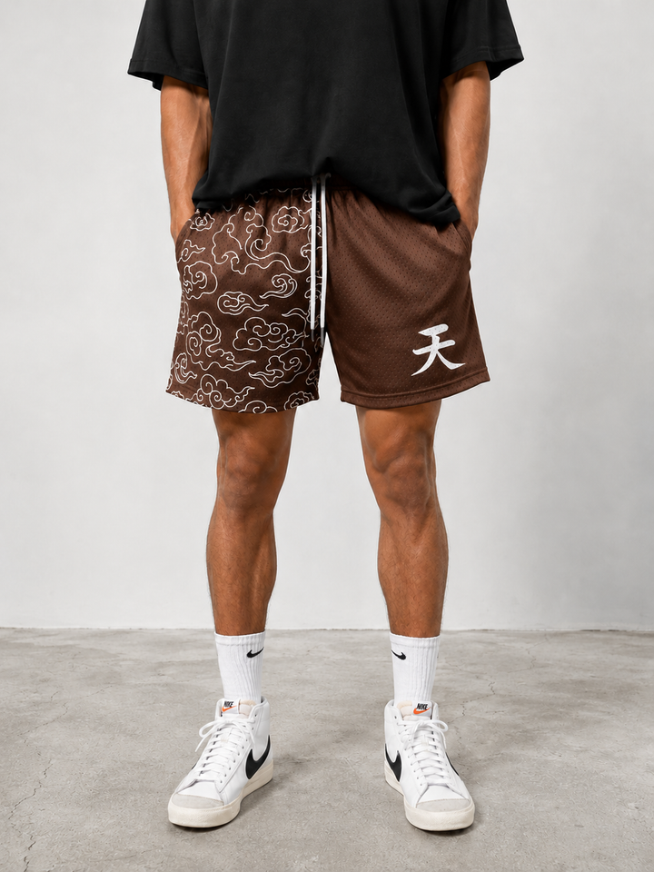 Heaven Kanji Shorts - Brown