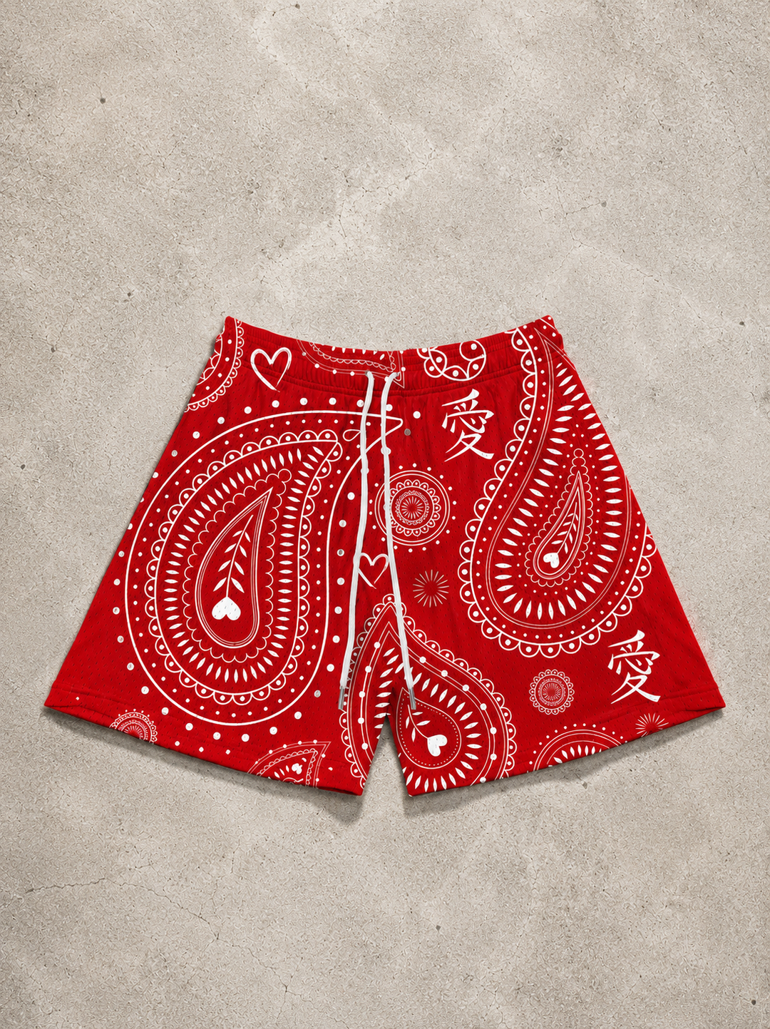 Love Kanji Shorts - Red