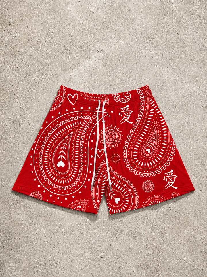 Love Kanji Shorts - Red