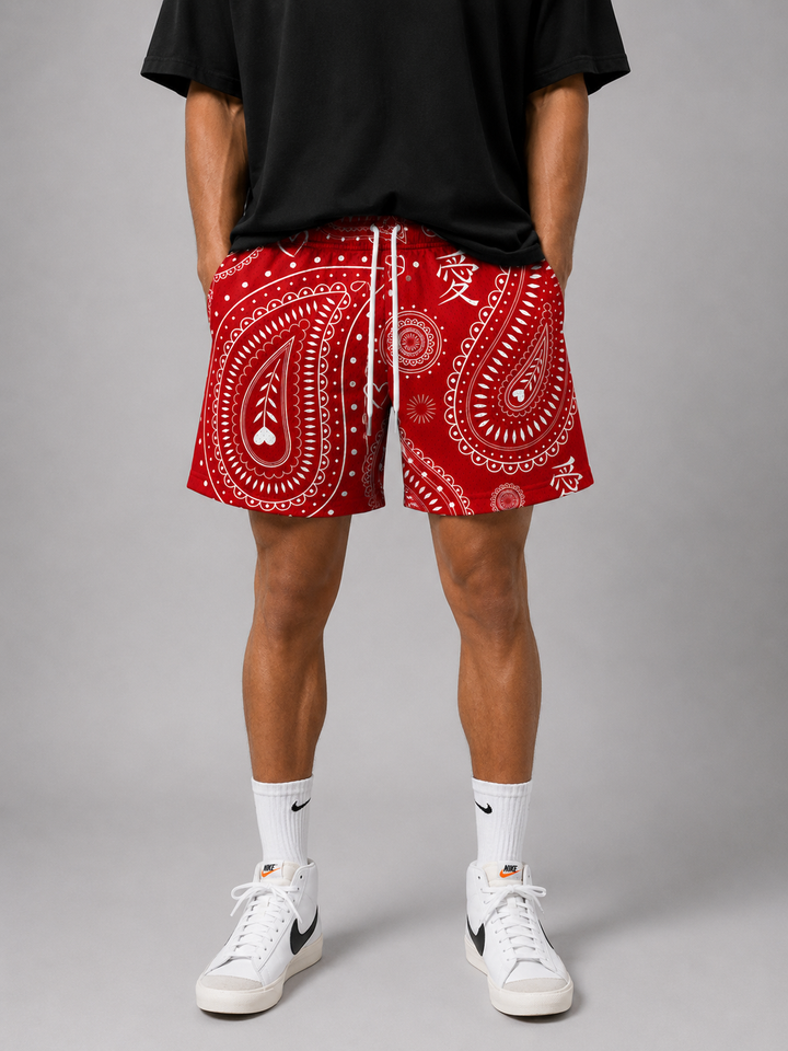 Love Kanji Shorts - Red