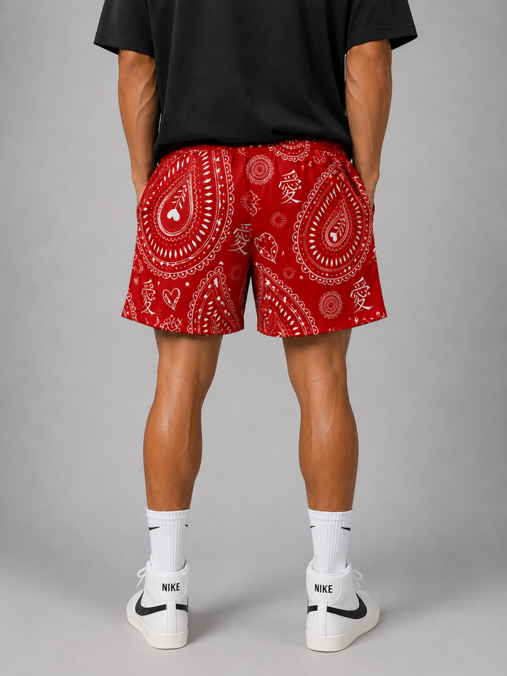 Love Kanji Shorts - Red