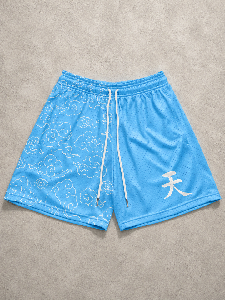 Heaven Kanji Shorts - Blue