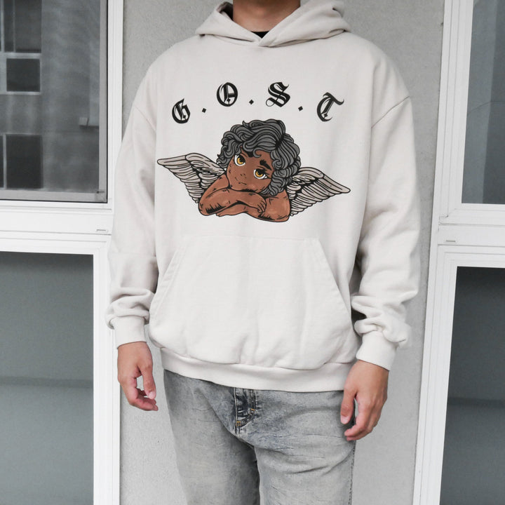 Oversized Angel Hoodie - Cream